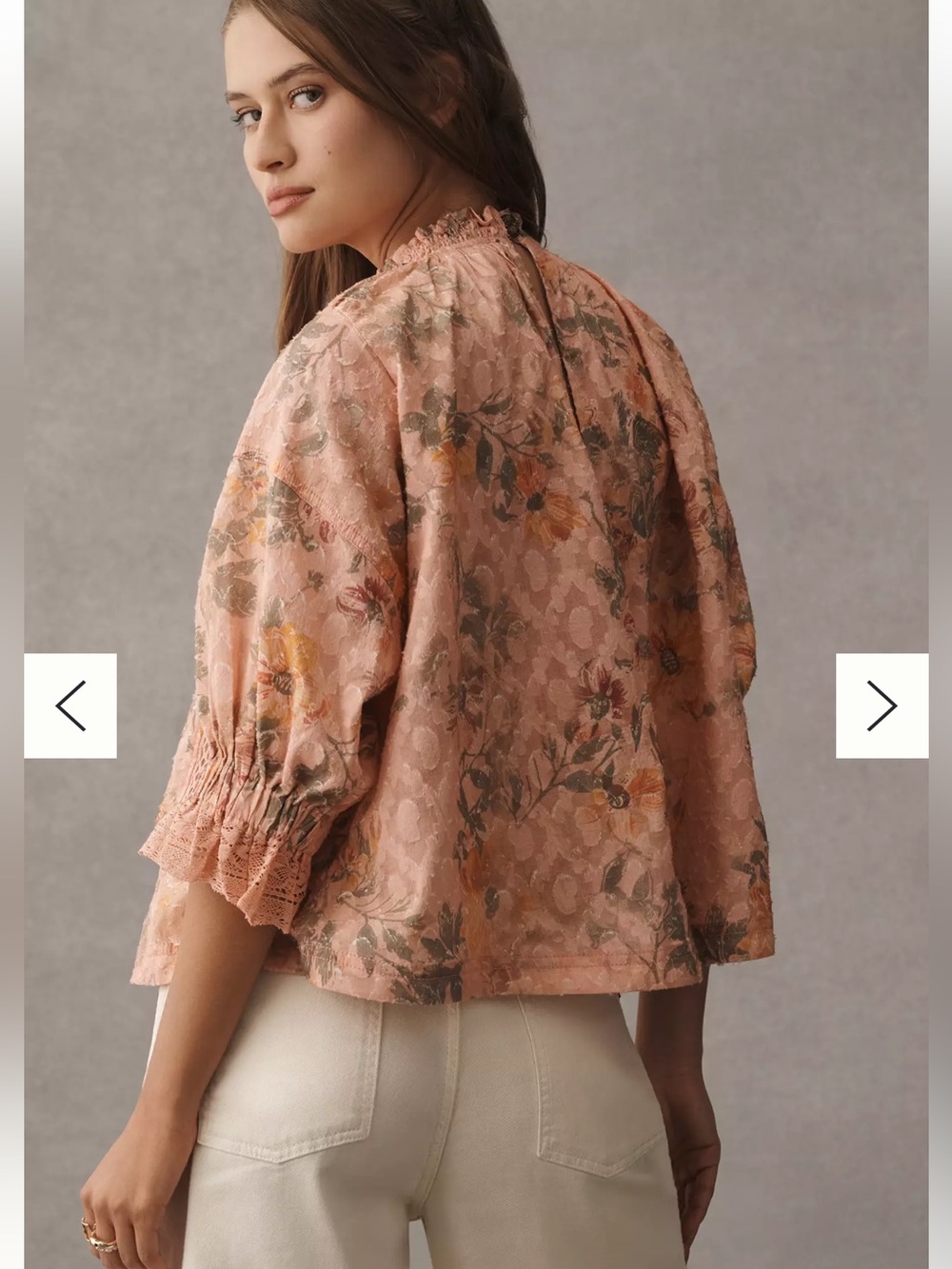 Pilcro Puff-Sleeve High-Neck Blouse - Picture 2 of 10